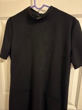 Zara Black Midi Dress with Short Sleeves